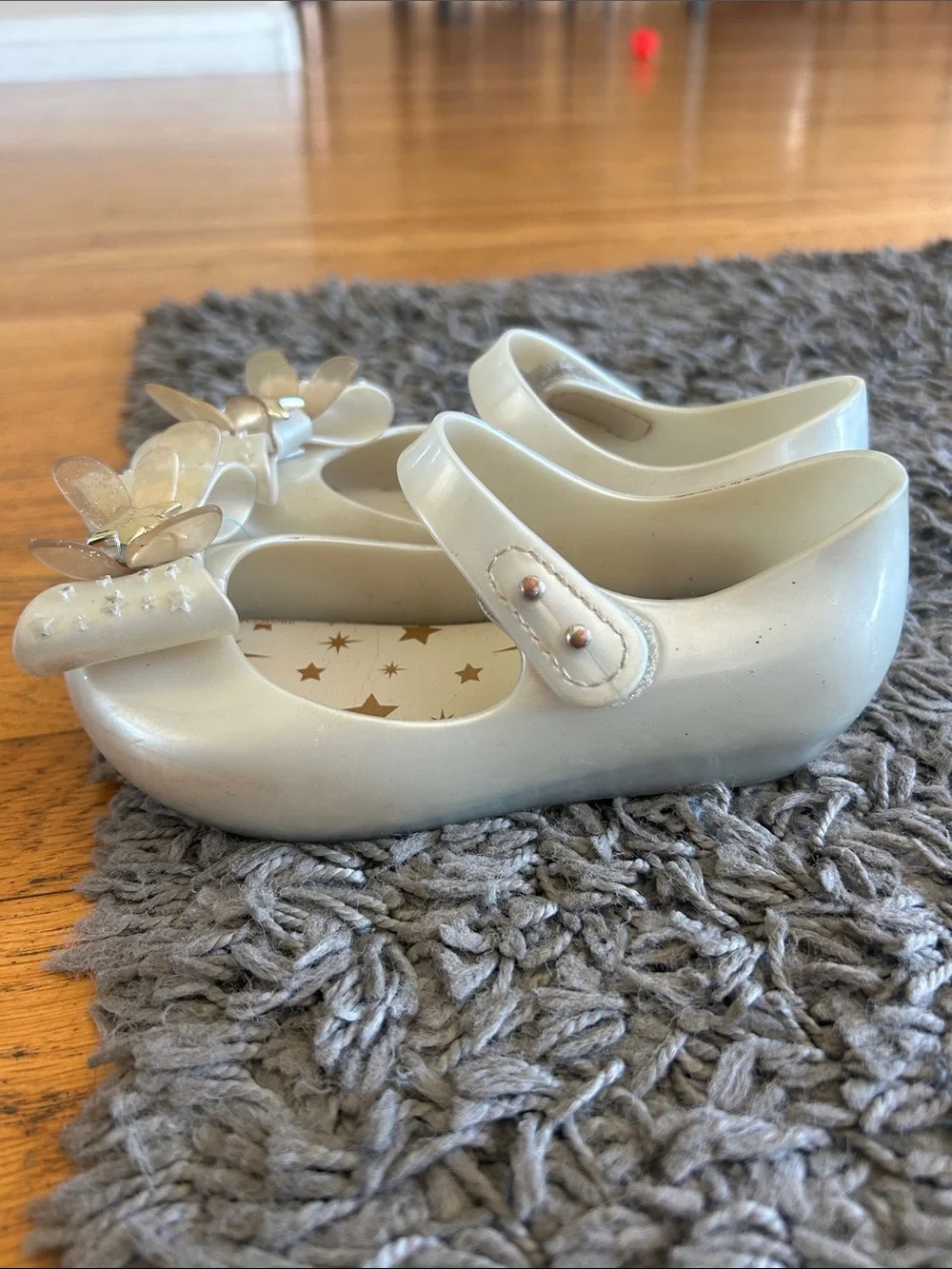 Mini Melissa Ultragirl Star II Metallic Jelly Ballet Flats Double-bow Star Sz 9